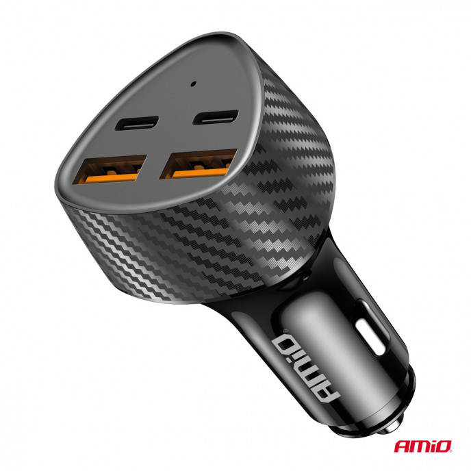 Autolader 50W 2xUSB-A + 2xUSB-C AMIO-04284