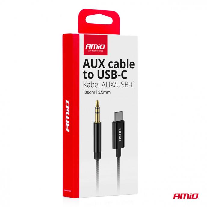 Kabel USB-C NAAR TYPE AUX Mini Jack 3,5 mm 1 m AMIO-04294
