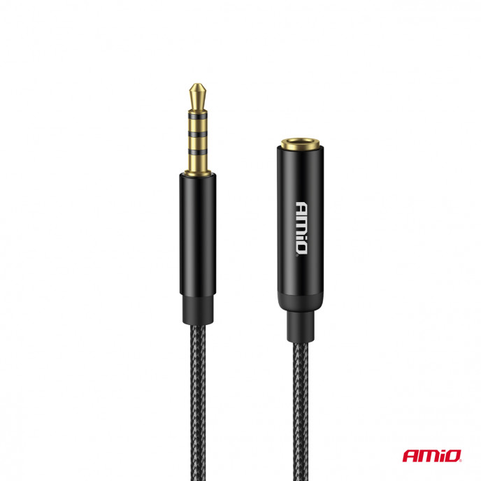 Verlengkabel AUX Mini Jack 3,5 mm mannelijk naar 3,5 mm vrouwelijk 2 m AMIO-04296
