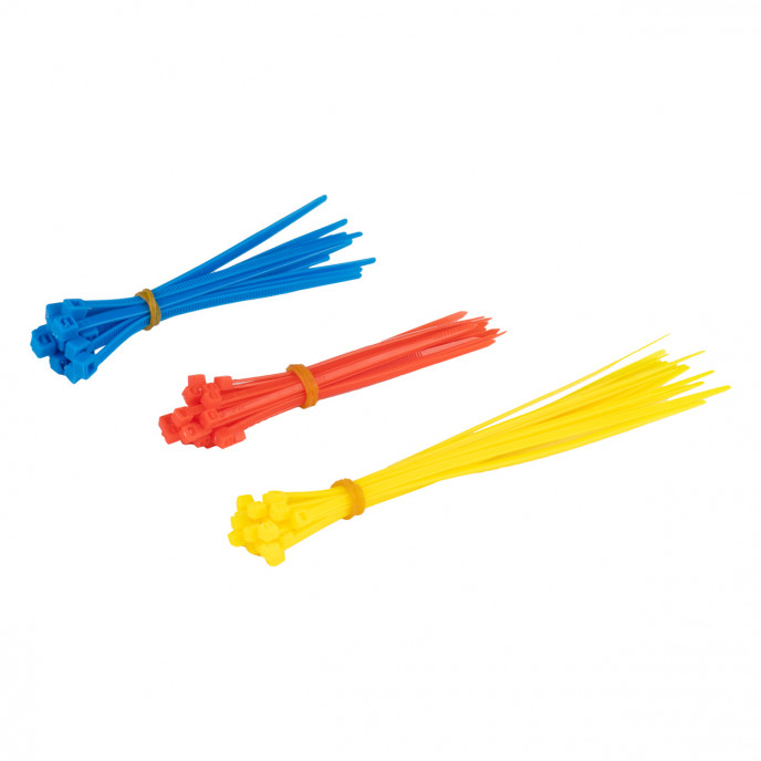 Meerkleurige kunststof kabelbinders set van 60 stuks. AMIO-04313
