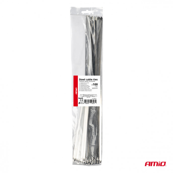 RVS metalen klemmen 7,9x600mm 100 stuks AMIO-04327