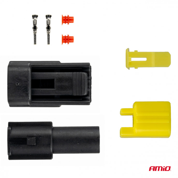 Stekker- en stopcontactset 1 PIN 2,2 mm AMIO-04345
