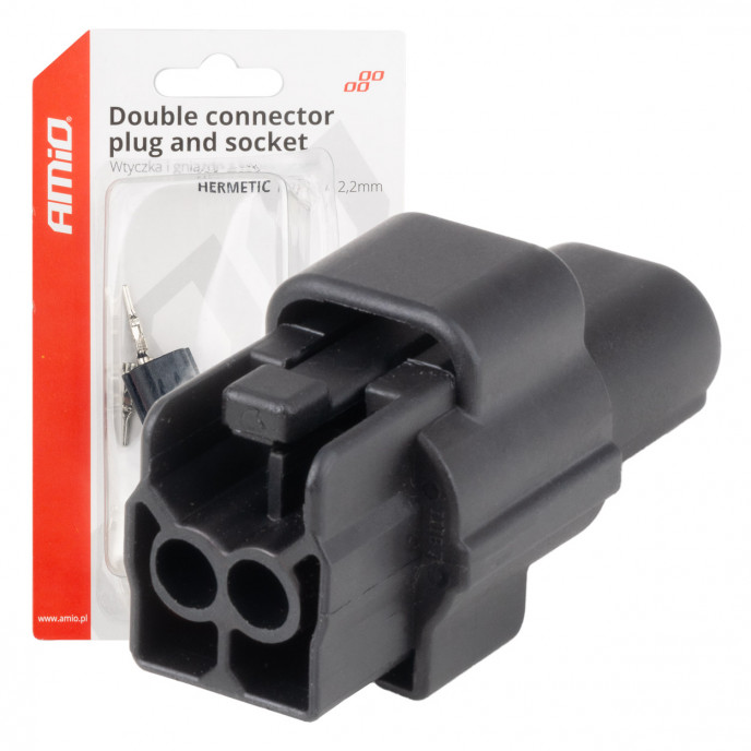 Connector stekker en stopcontact set 2 PIN 2.2mm AMIO-04346