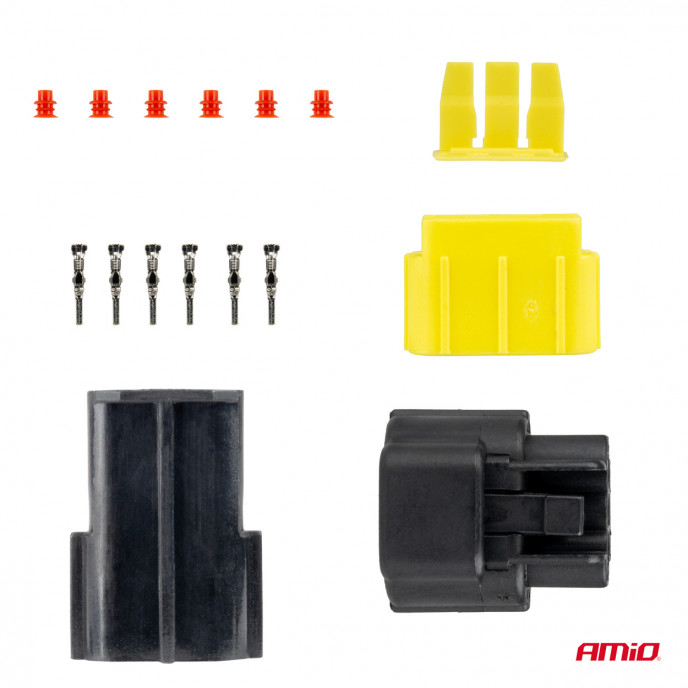 Connector stekker en stopcontact set 3 PIN 2.2mm AMIO-04347