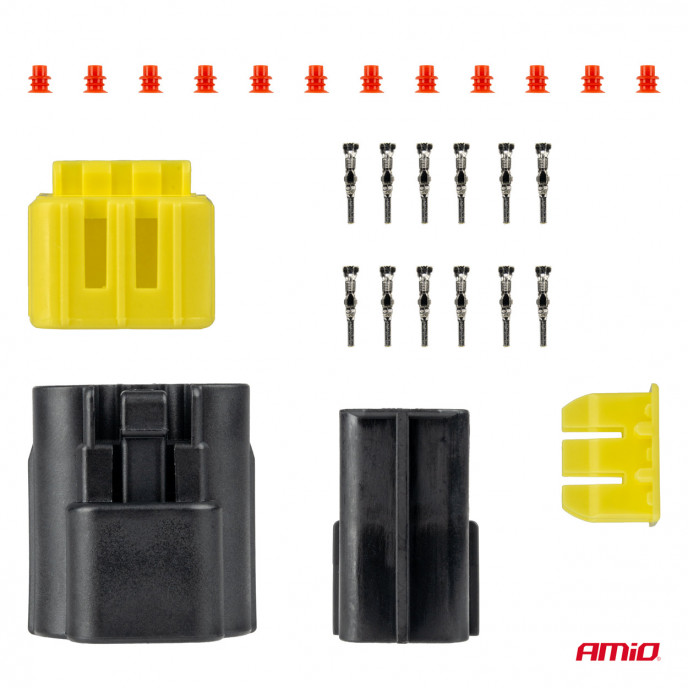 Stekker- en stopcontactset 6 PIN 2,2 mm AMIO-04349