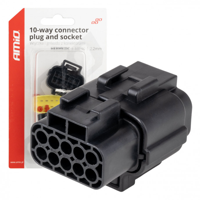 Stekker- en stopcontactset 10 PIN 2,2 mm AMIO-04351