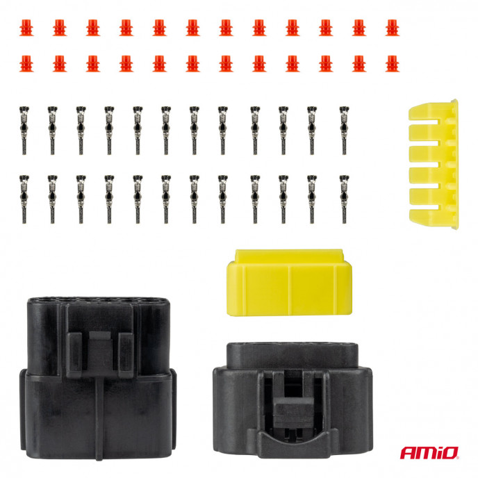 Stekker- en stopcontactset 12 PIN 2,2 mm AMIO-04352