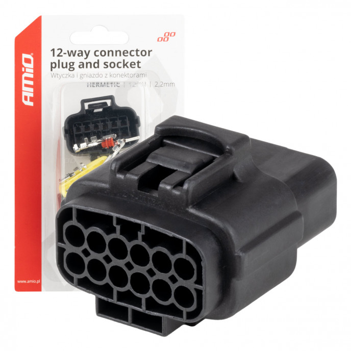 Stekker- en stopcontactset 12 PIN 2,2 mm AMIO-04352