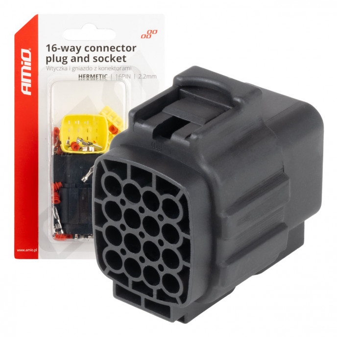 Stekker- en stopcontactset 16 PIN 2,2 mm AMIO-04353