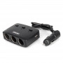 Drievoudige stekkerdoosoplader 2x USB A AAN/UIT-knop LED-indicator 12/24V 100W 70cm AMIO-04363