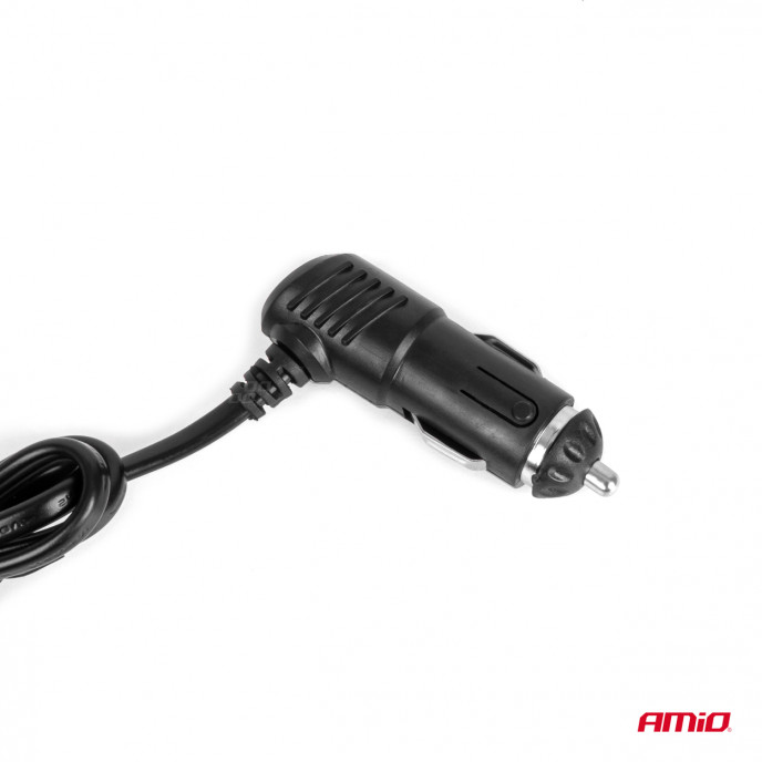 Drievoudige stekkerdoosoplader 2x USB A AAN/UIT-knop LED-indicator 12/24V 100W 70cm AMIO-04363
