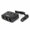 Drievoudige stekkerdoosoplader 2x USB A AAN/UIT-knop LED-indicator 12/24V 100W 70cm AMIO-04363