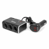 Drievoudige stekkerdoos oplader met digitaal display 2x USB A QC 3.0 12/24V 120W 80cm AMIO-04364