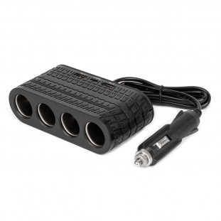 Viervoudige stekkerdoos oplader 2x USB A 1x USB C 12/24V 120W 80cm AMIO-04367