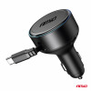 Intrekbare autolader C-kabel + USB C-poort 12/24V 60W AMIO-04368