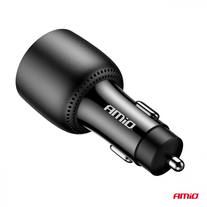 Autolader 2x USB C poort + USB A poort 12/24V 100W AMIO-04371