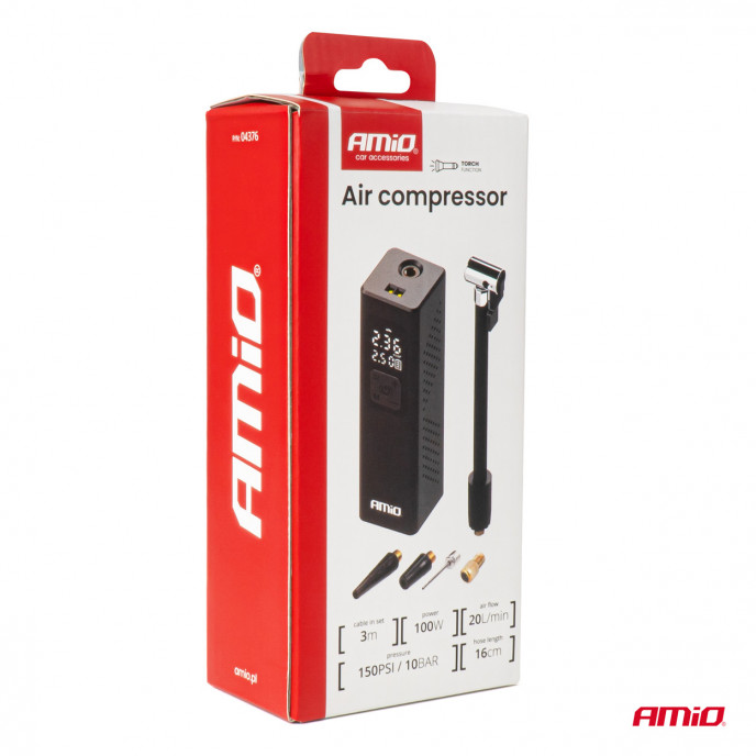 Automobielcompressor met LED-display 12V 100W AMIO-04376