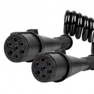 Veerkabel TIR 2x 7 PIN type N 5m 24V AMIO-04380