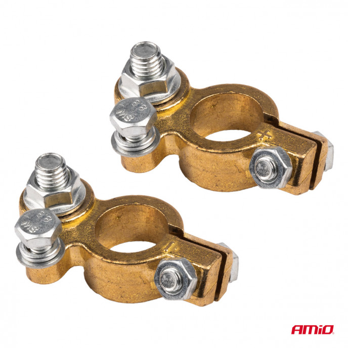 Messing accupolen 800AMP, 2 stuks. AMIO-04392