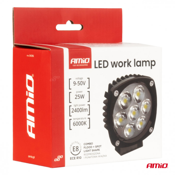 LED werklamp 25W COMBO 12V 24V AMIO-04396