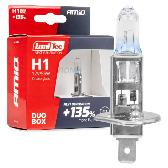 Halogeenlampen H1 12V 55W LumiTec NEXT GENERATION +135% DUO AMIO-04402