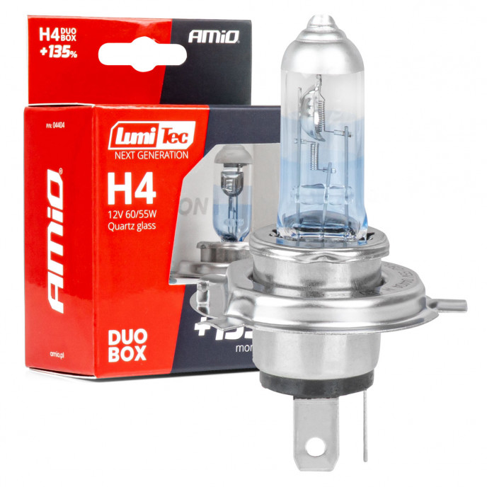 Halogeenlampen H4 12V 60/55W LumiTec NEXT GENERATION +135% DUO AMIO-04404
