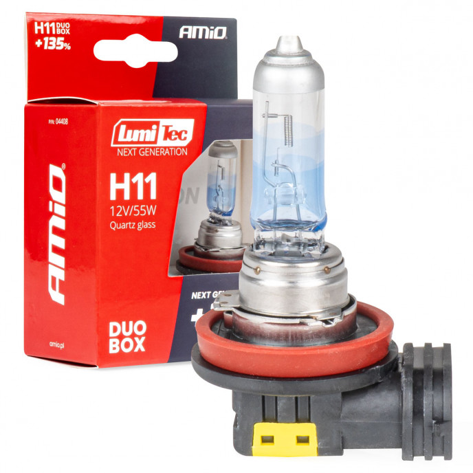Halogeenlampen H11 12V 55W LumiTec NEXT GENERATION +135% DUO AMIO-04408