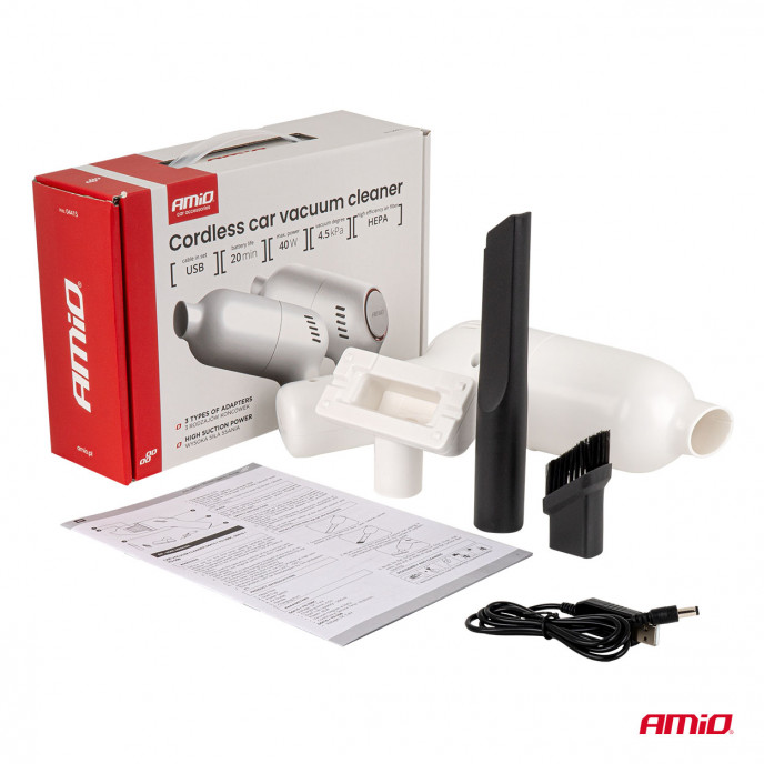 Draadloze autostofzuiger 40W 4,5kPa USB-C VC-07 HEPA AMIO-04415