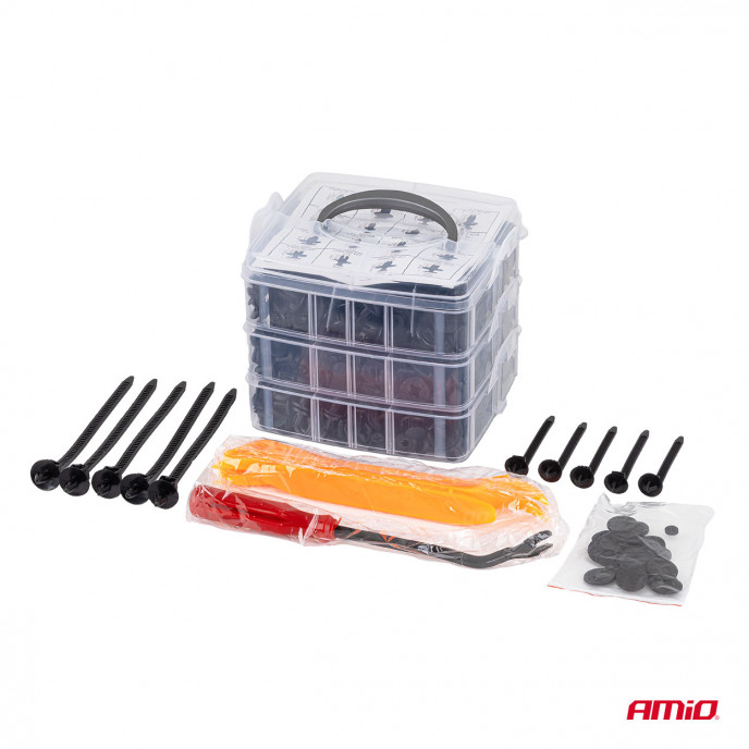 Universele set met 620stuks Automotive clips plus pinnen en gereedschap