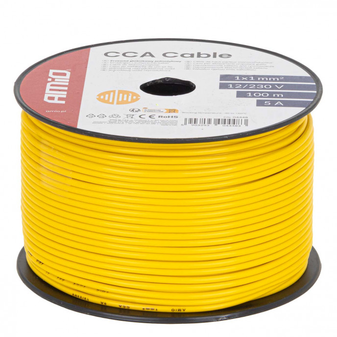 CCA Kabel CCA 1x1mm2 100m 5A 12/230V AMIO-04448