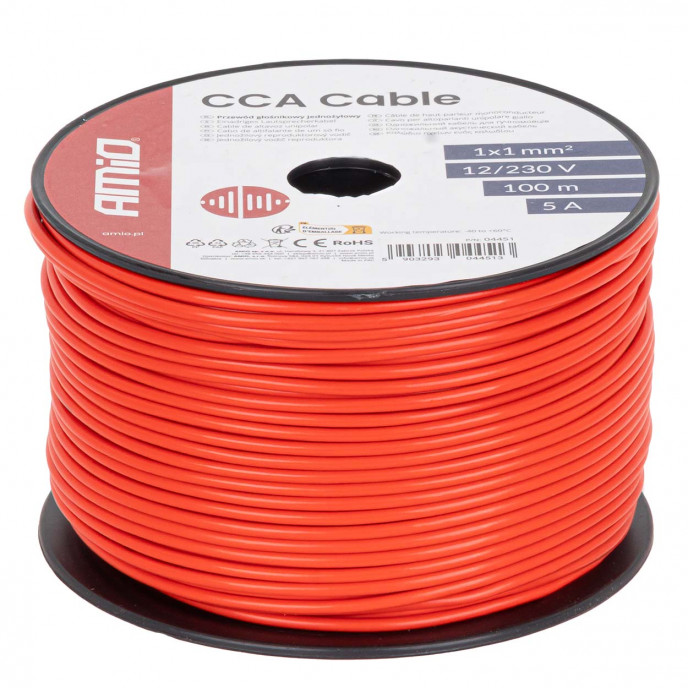 CCA Kabel 1x1mm2 100m 5A 12/230V AMIO-04451