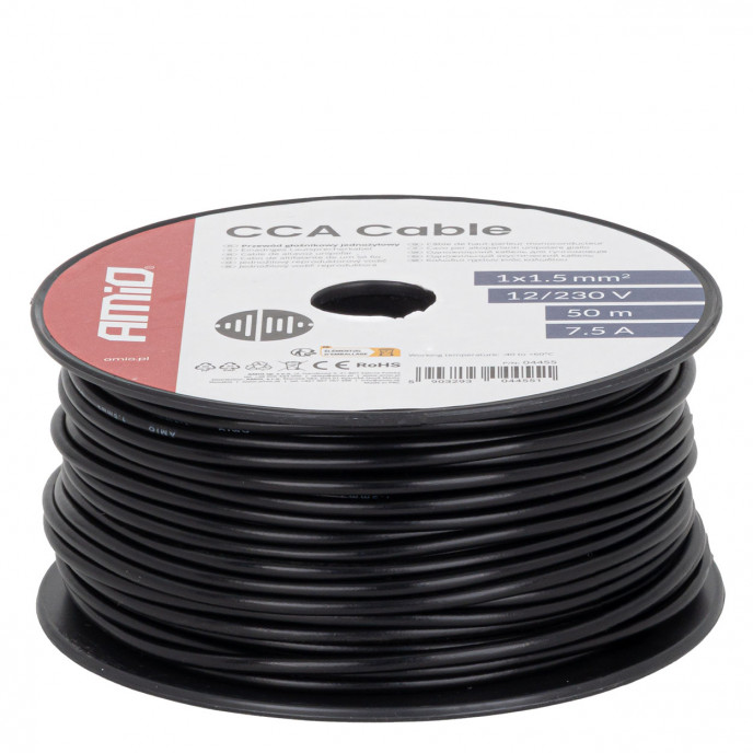 CCA Kabel 1x1.5mm2 50m 7.5A 12/230V AMIO-04455