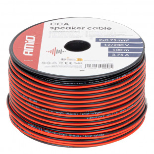 CCA luidsprekerkabel 2x0.75mm2 100m 3.75A AMIO-04457