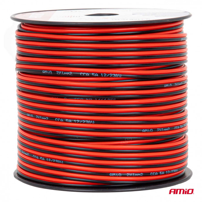 CCA luidsprekerkabel 2x1mm2 100m 5A AMIO-04458