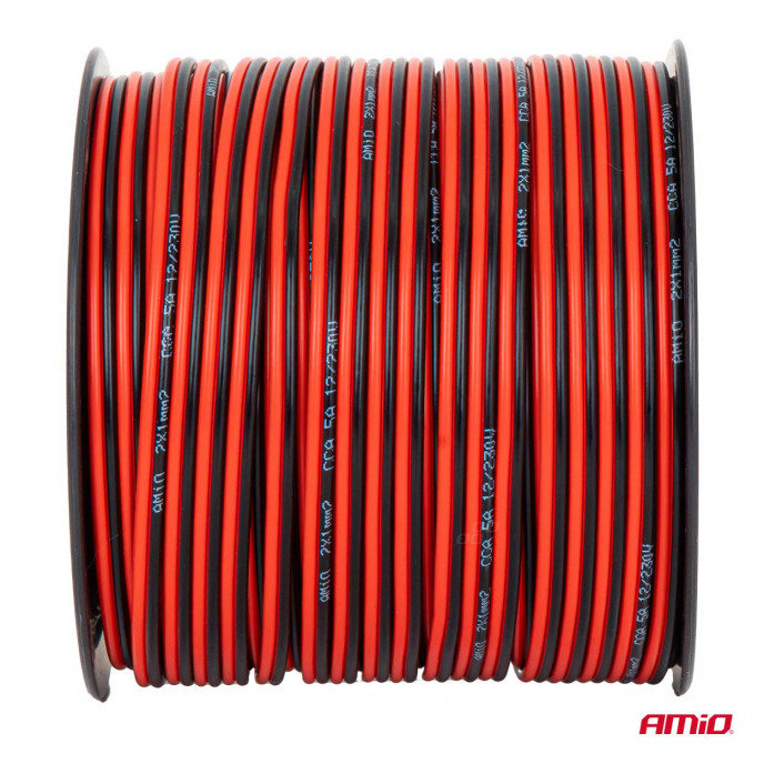 CCA luidsprekerkabel 2x1mm2 100m 5A AMIO-04458