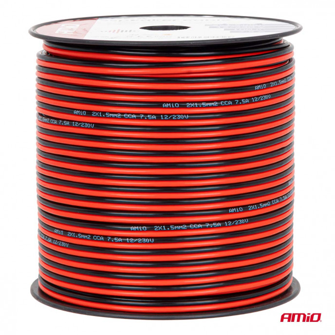 CCA luidsprekerkabel 2x1,5mm2 100m 7,5A AMIO-04459