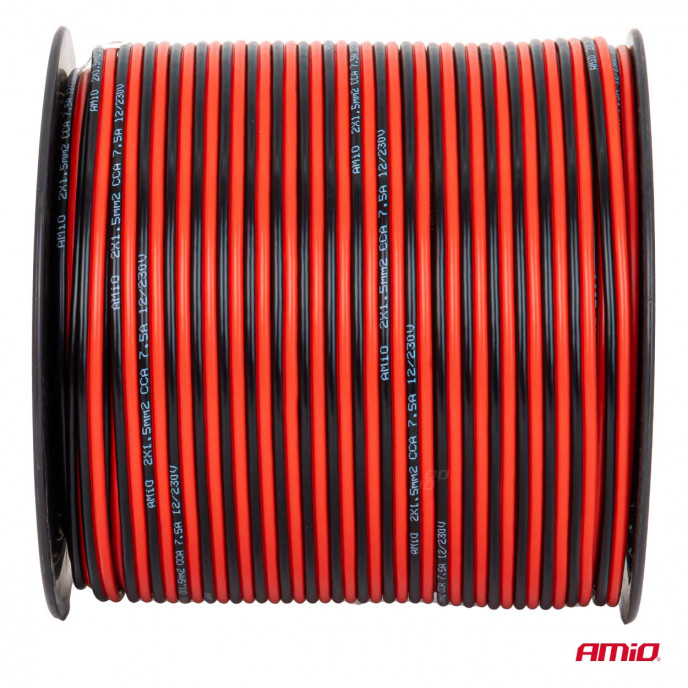 CCA luidsprekerkabel 2x1,5mm2 100m 7,5A AMIO-04459