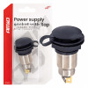 Stopcontact met klep 250W 12V 24V AMIO-04462