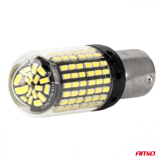 CANBUS LED-lampen 1156 BA15S P21W R10W R5W 4SMD 1860 Wit 12V 24V AMIO-04252