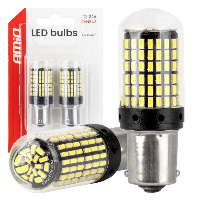 CANBUS LED-lampen 1156 BA15S P21W R10W R5W 4SMD 1860 Wit 12V 24V AMIO-04252