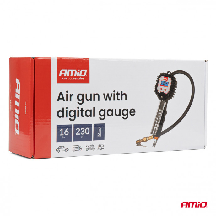 Luchtpistool met digitale meter 16 bar AMIO-04483