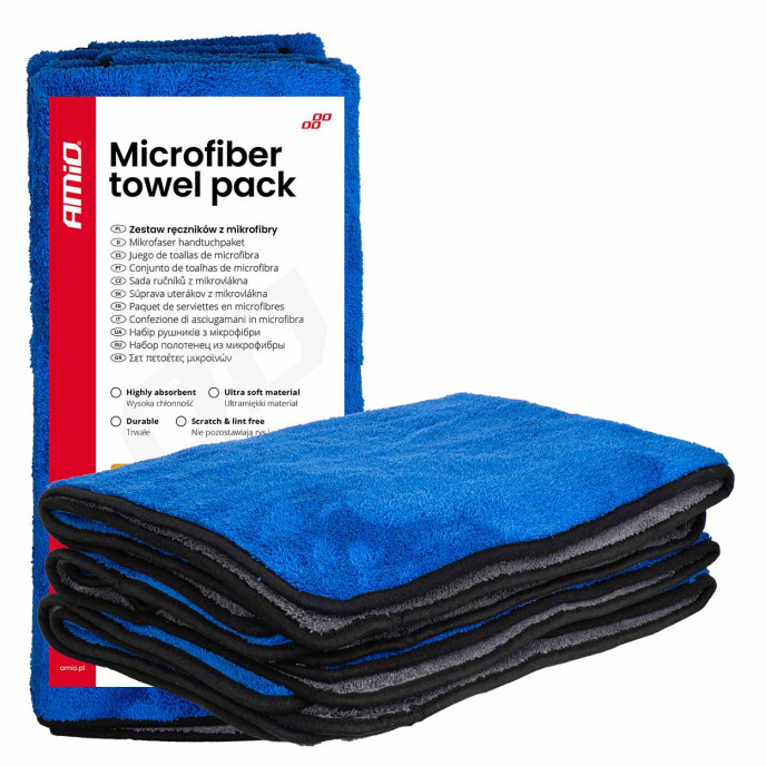 Microvezel handdoekenpakket 800gsm 60x90cm 3 stuks. AMIO-04487