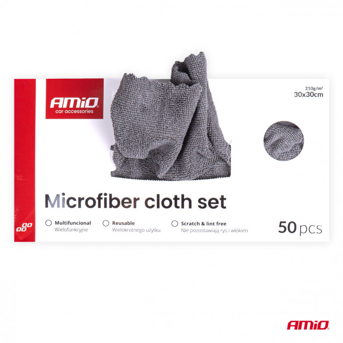 Microvezel doekenset 50st. 210 g/m² 30x30 cm AMIO-04492