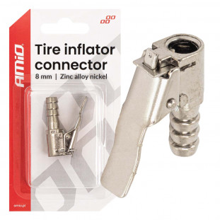 Zinklegering nikkel band inflator connector 8 mm AMIO-04496