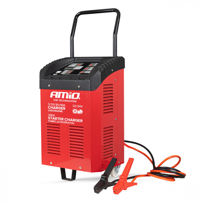 Acculader met starthulp max. 40A, 12V, 24V, opstart 300A, AMIO-04500