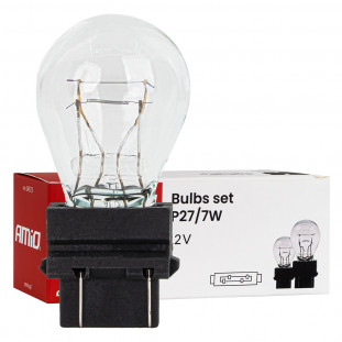 Halogeenlamp P27/7W 12V 27/7W W2.5X16q 10 stuks AMIO-04513