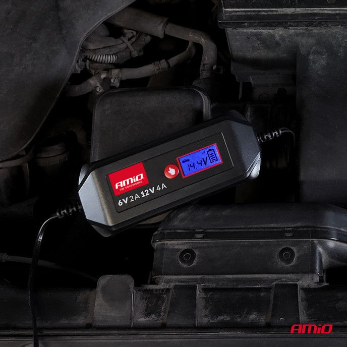 Digitale acculader STD GEL AGM WET MAX 4A 6/12V AMIO-04523