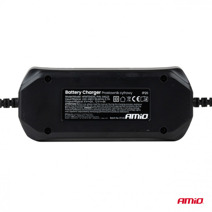 Digitale acculader STD GEL AGM WET MAX 4A 6/12V AMIO-04523