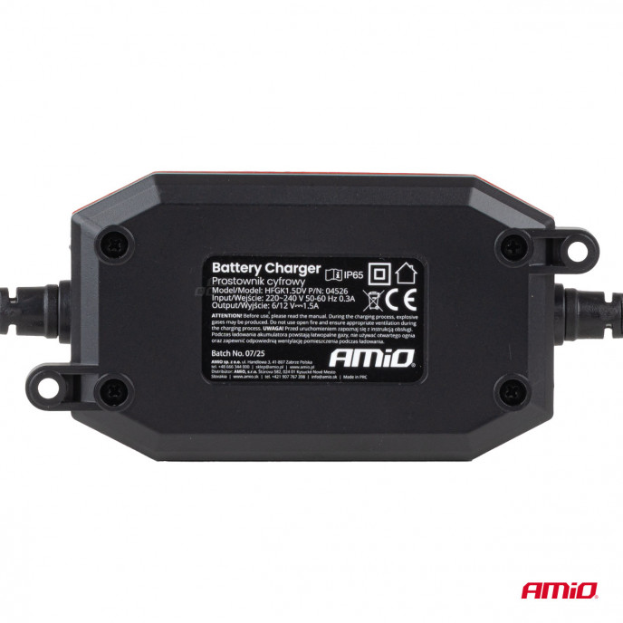 Digitale acculader AGM GEL STD LiFePo4 MAX 1,5A 6/12V AMIO-04526