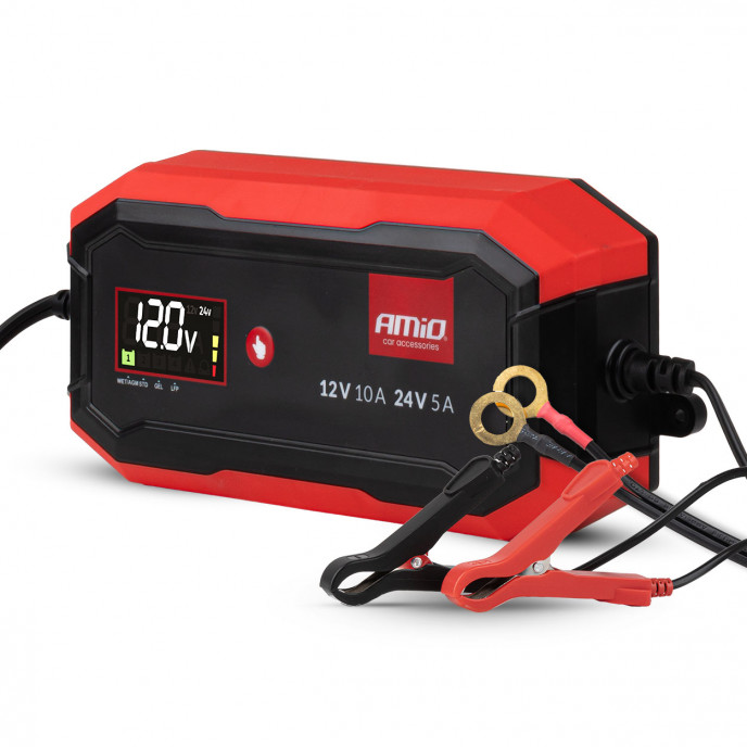 Digitale acculader AGM GEL STD LiFePo4 MAX 10A 12/24V PRO AMIO-04528
